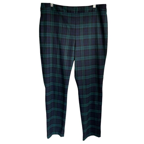 Lands’ End Tartan Plaid Pants Blackwatch Slim Leg Mid Rise Sz 12T Preppy Classic - Picture 1 of 9